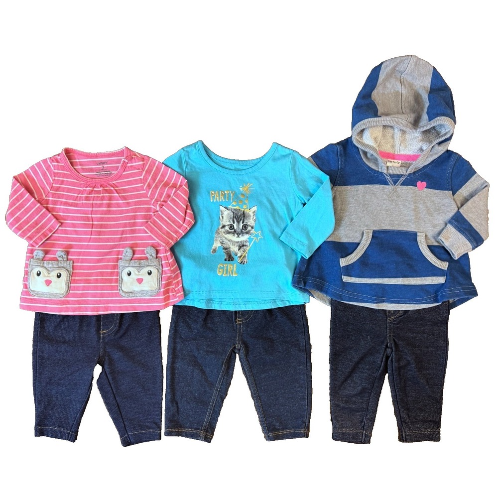 Baby Girl Outfits 3 Months Pants Bodysuits Shirts Long Sleeve Clothes Lot Cat‎